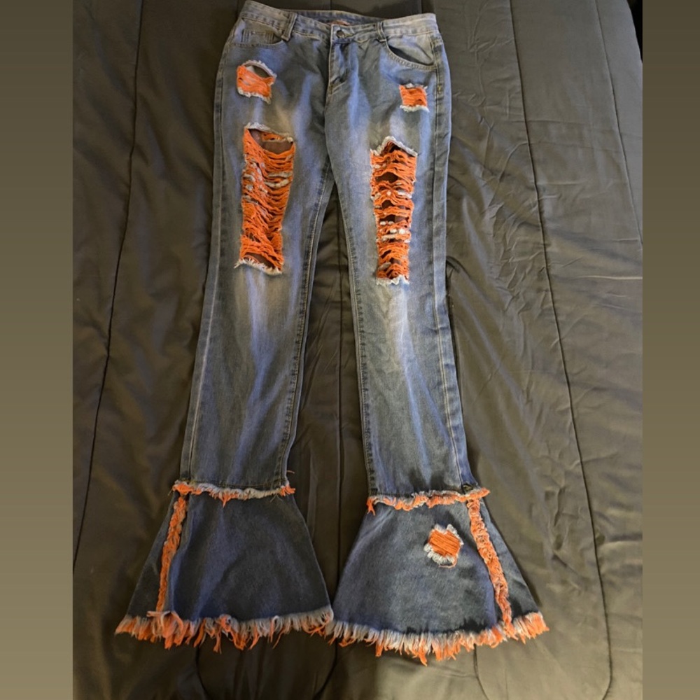Denim flare leg jeans